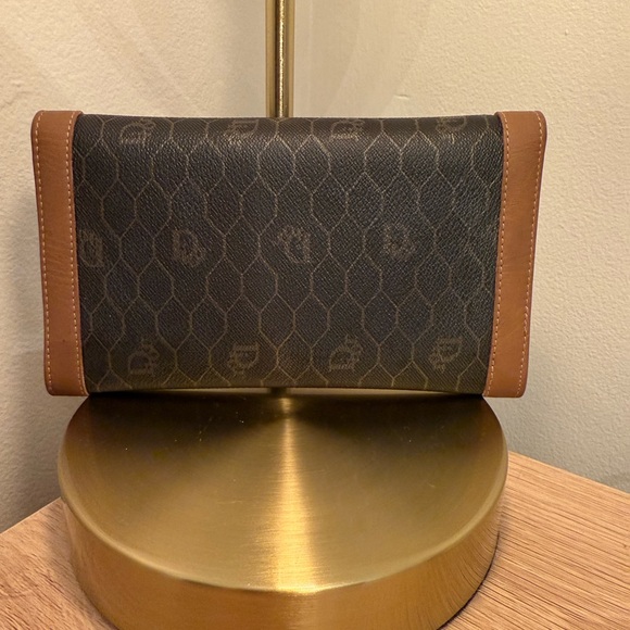 🤎🖤RARE🖤🤎 Dior Black x Brown Monogram Trotter Honeycomb Flap Wallet - Picture 2 of 13